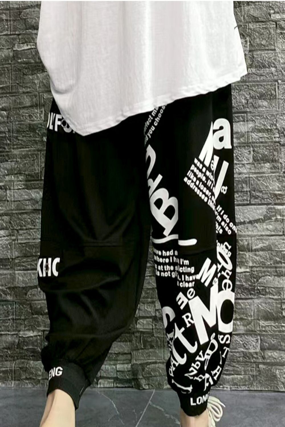 Printed Seam Detail Harem Pants with Pockets