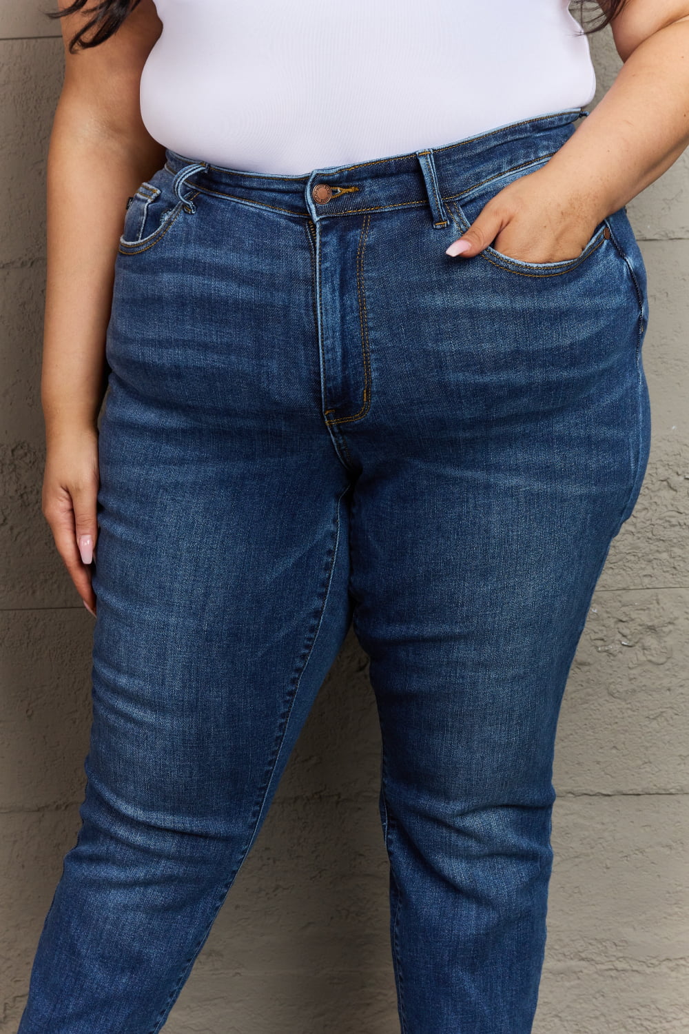 Taylor Full Size High Waist Shield Back Pocket Slim Fit Jeans