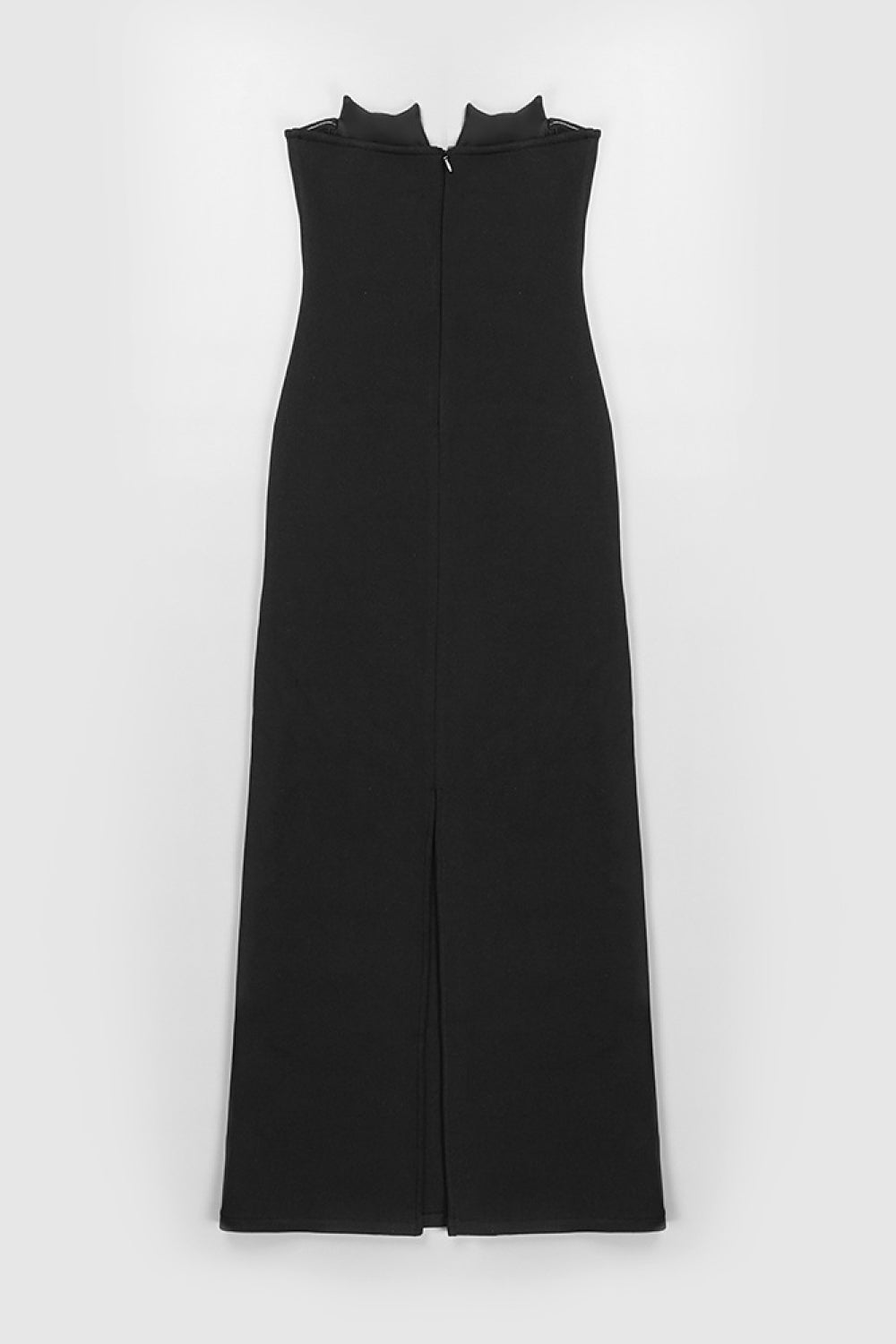 Cat Style Lace-Up Strapless Slit Dress