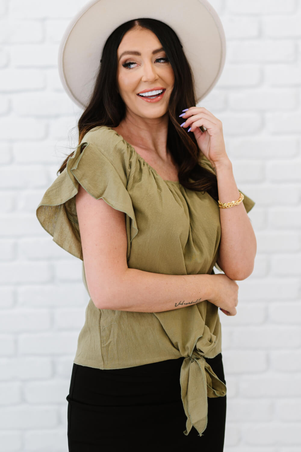 To Be Loved Tie-Front Top