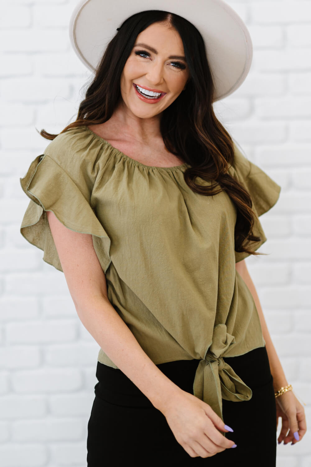 To Be Loved Tie-Front Top
