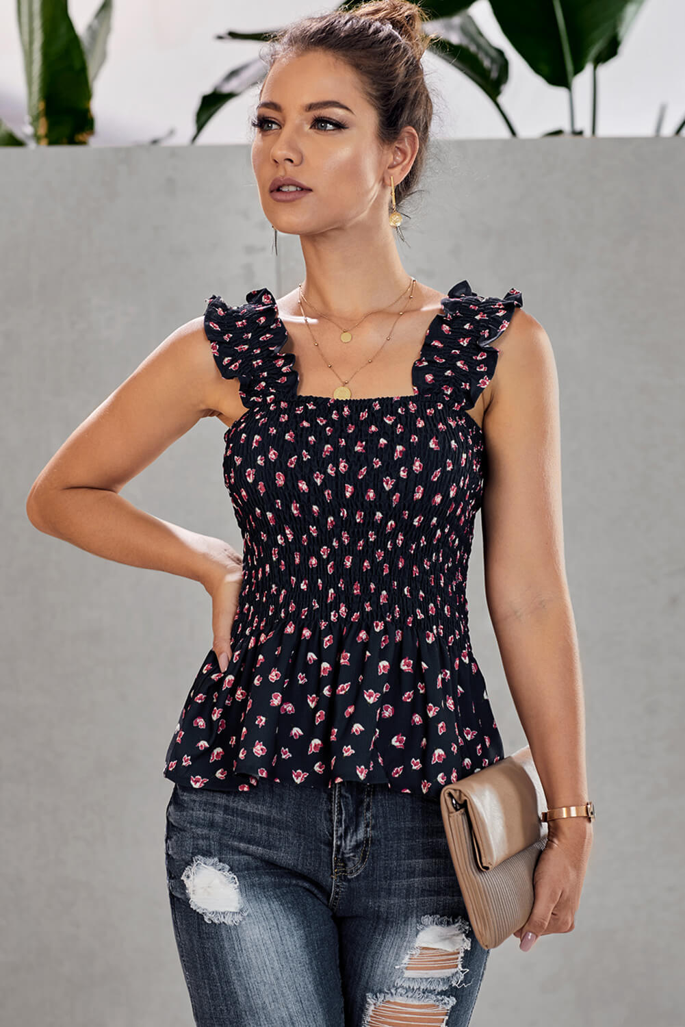 Floral Smock Tank