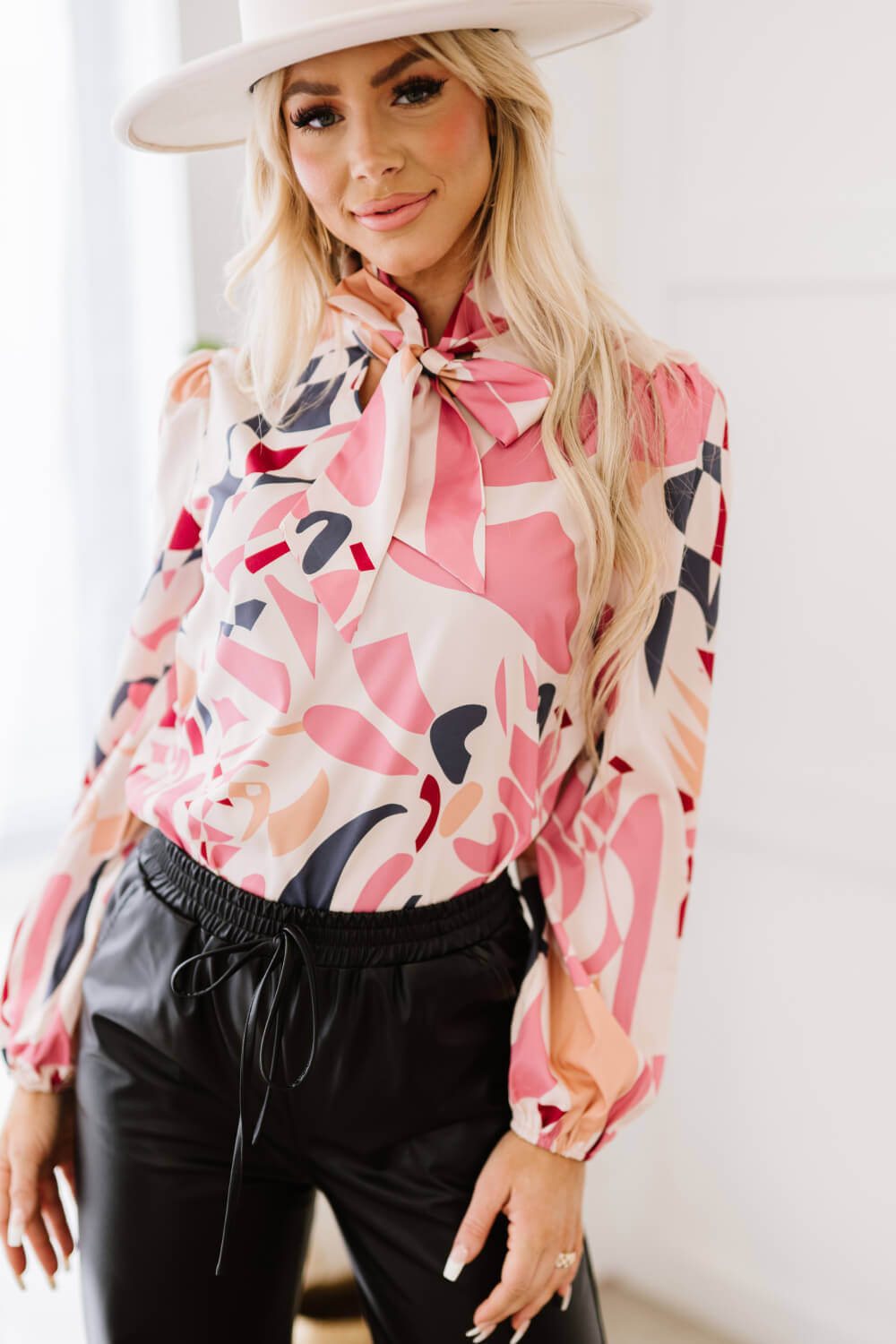Feelin' Groovy Tie-Neck Blouse