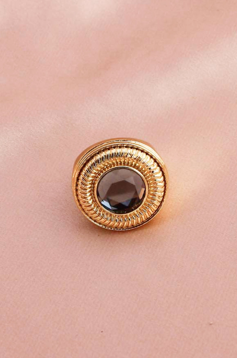 Stone Inlay Circular Ring