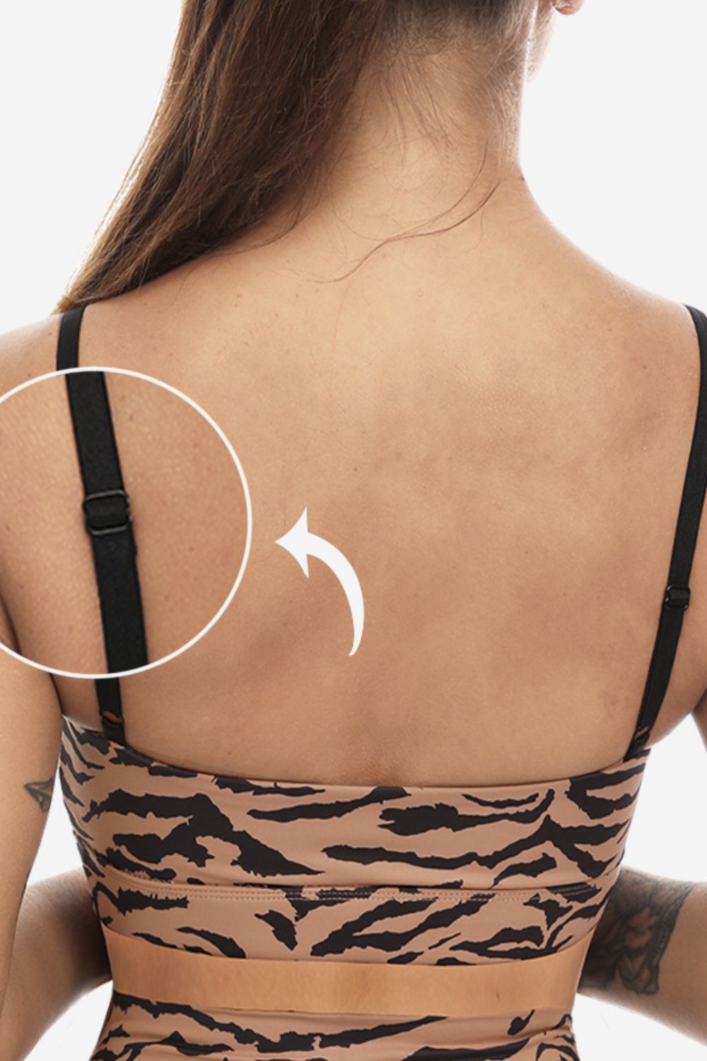 Animal Print Adjustable Spaghetti Strap Sports Bra