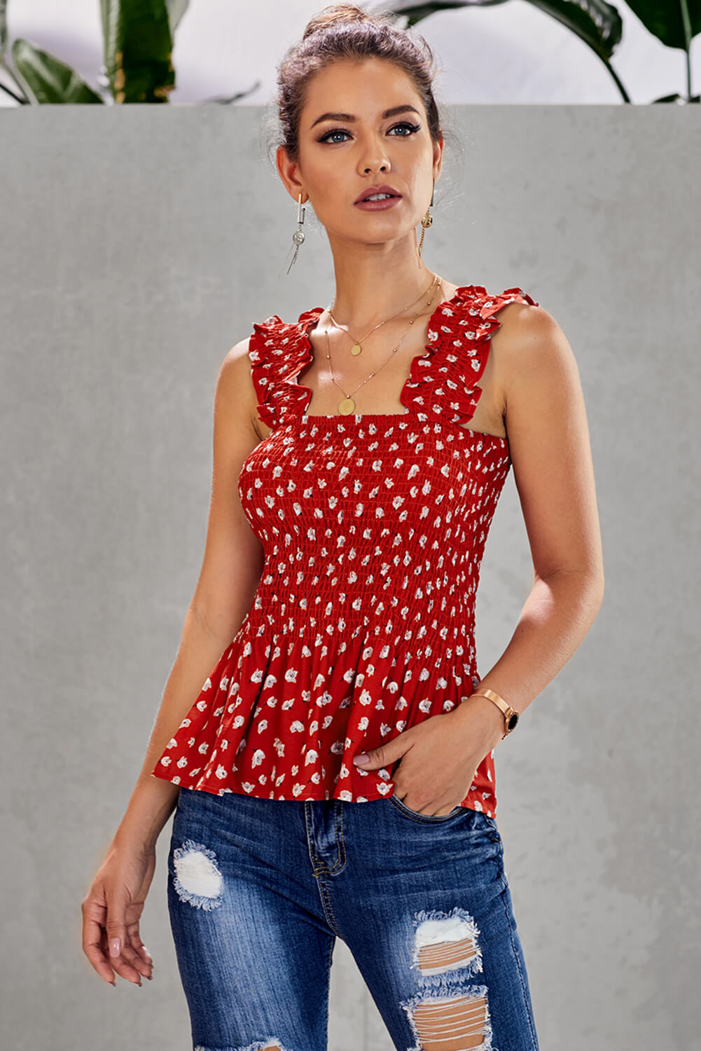 Floral Smock Tank