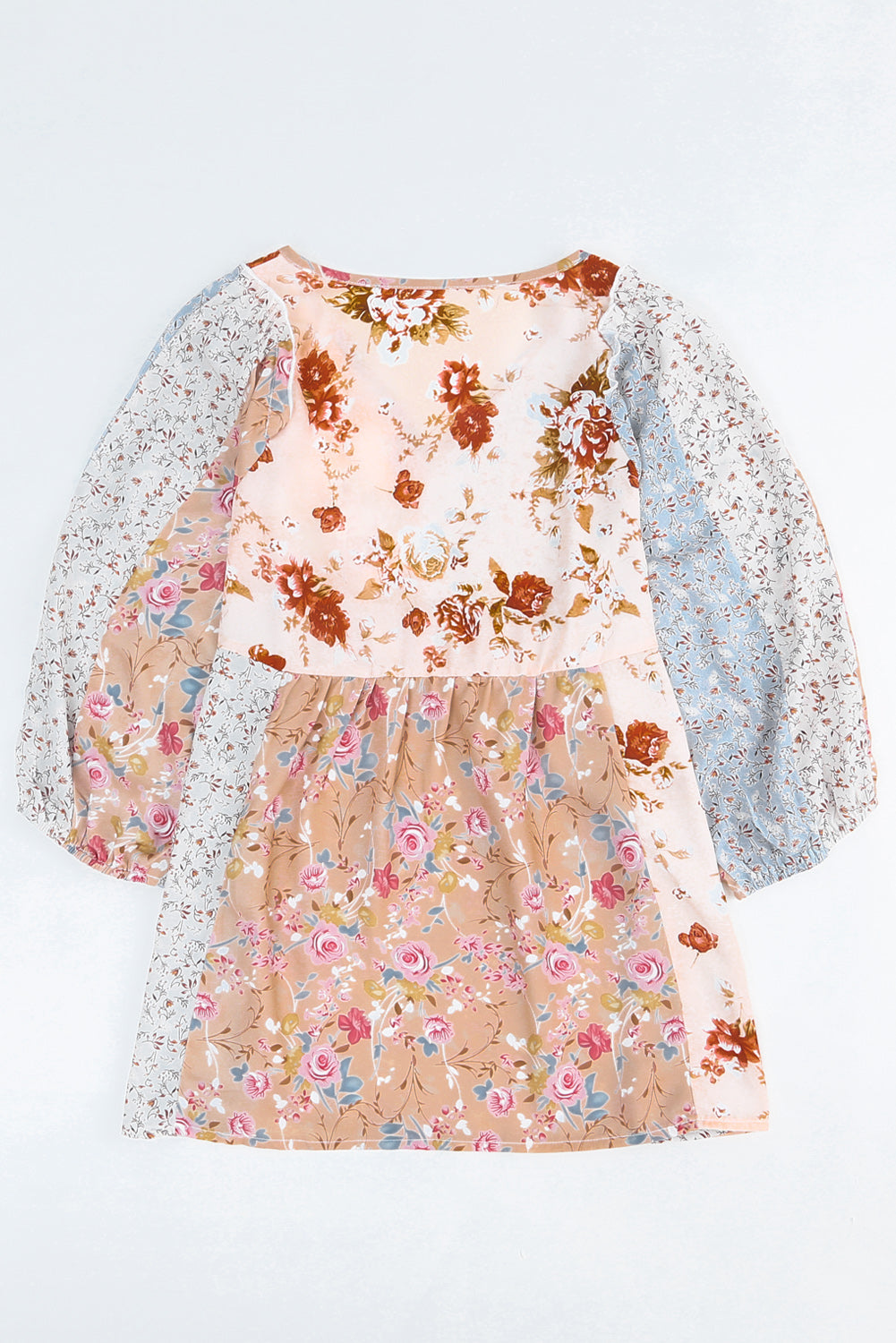 Floral V-Neck Babydoll Blouse