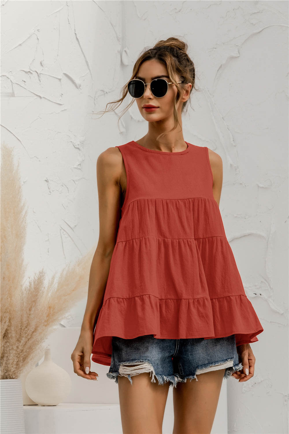 Sleeveless Tiered Top