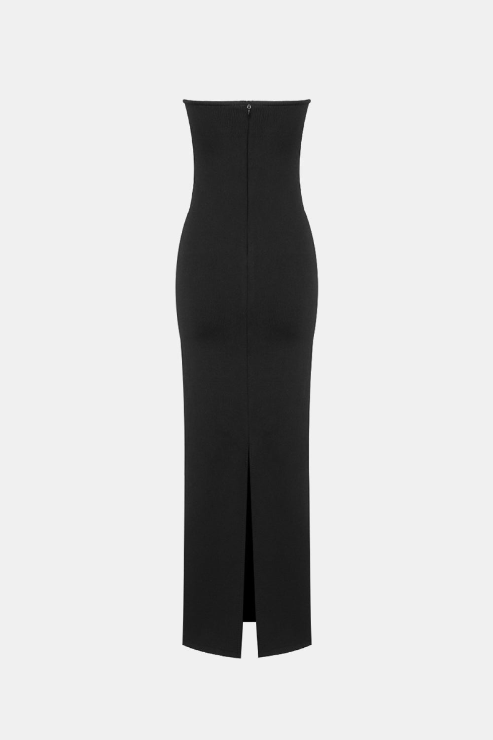 Cat Style Lace-Up Strapless Slit Dress