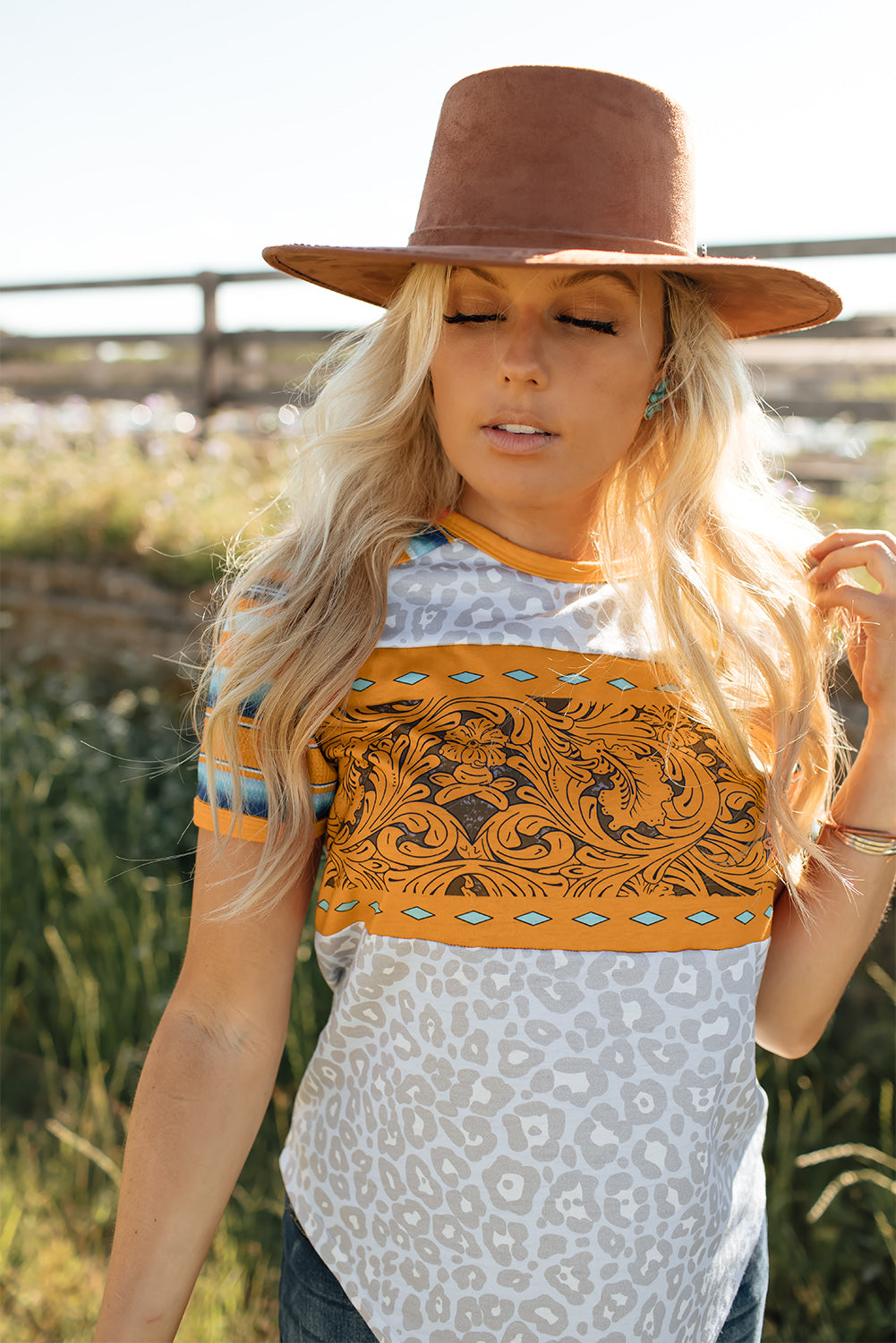 Mixed Print Short Sleeve T-shirt