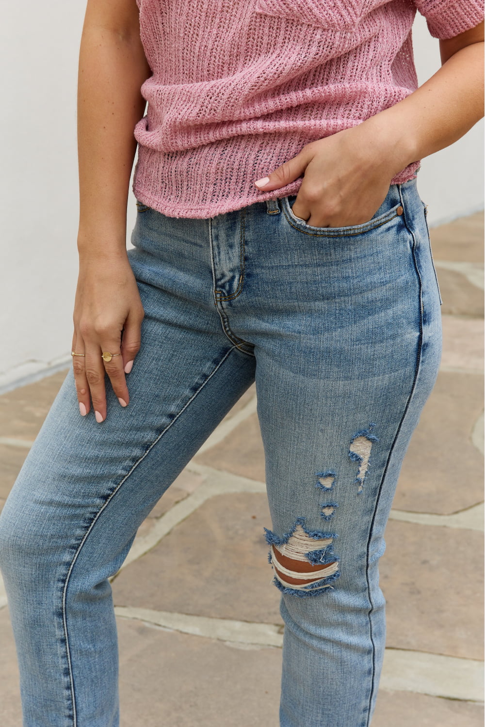 Macy Full Size Mid Rise Boyfriend Jeans