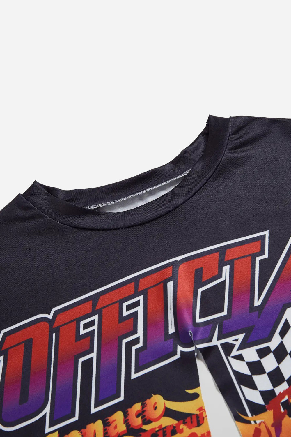 Graphic Split Capped Sleeve T-Shirt