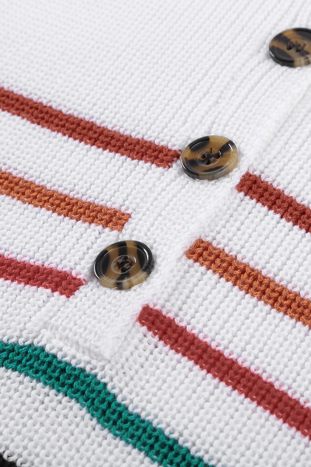 V Neck Striped Pattern Knit Tank