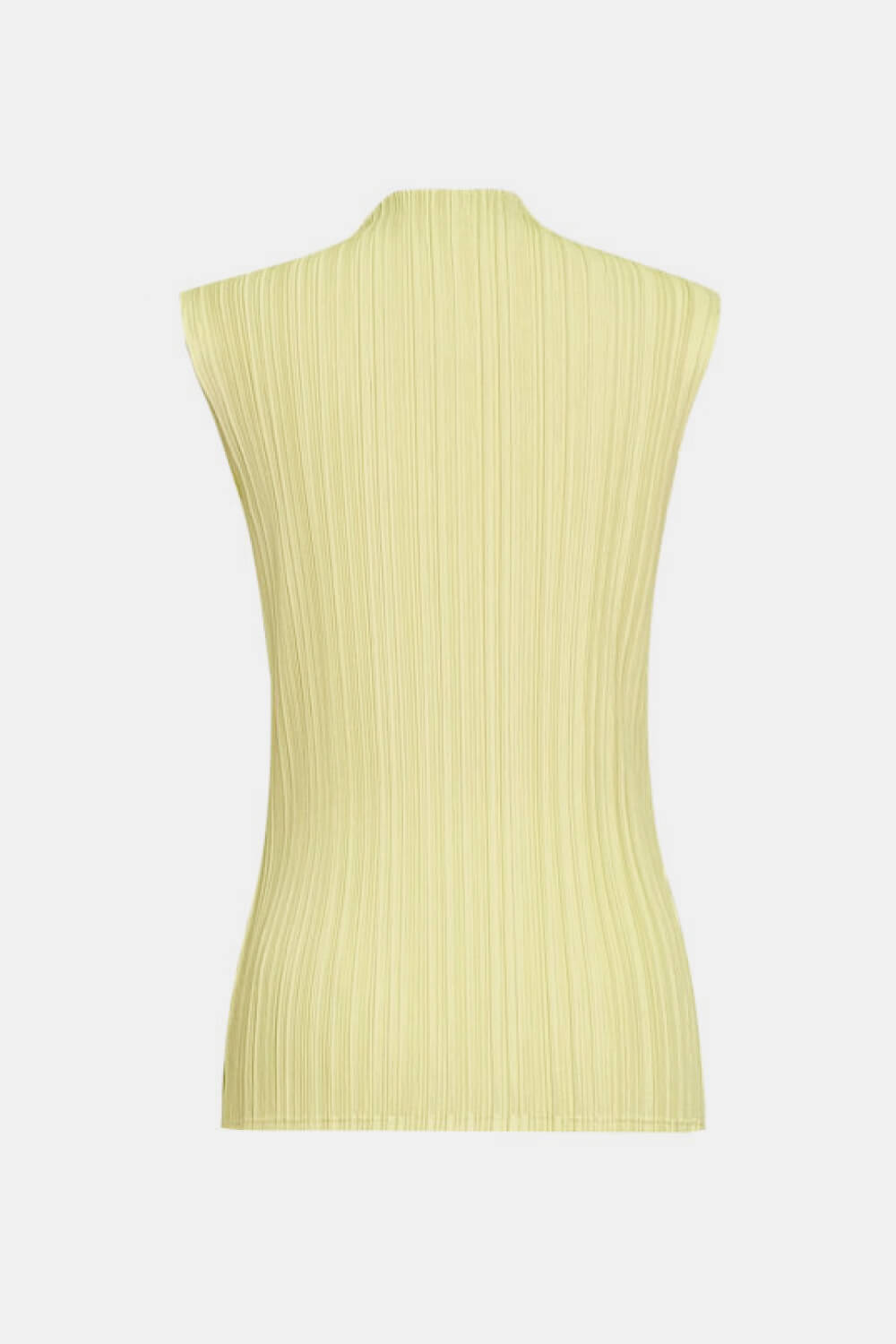 Accordion Pleated Mock Neck Sleeveless Top