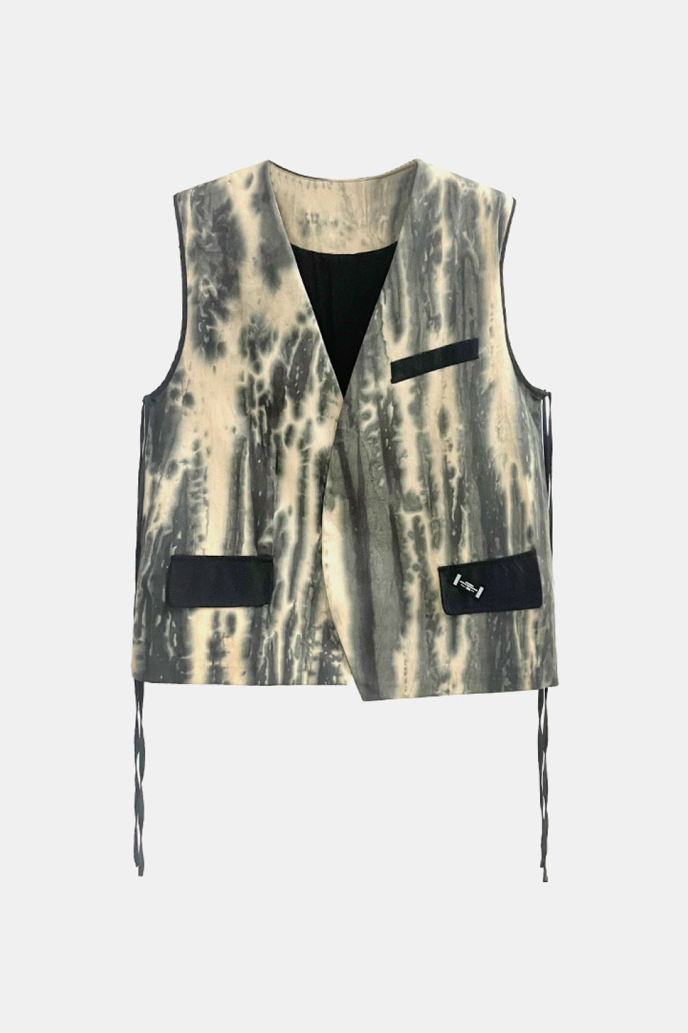 Tie-Dye Open Front Vest