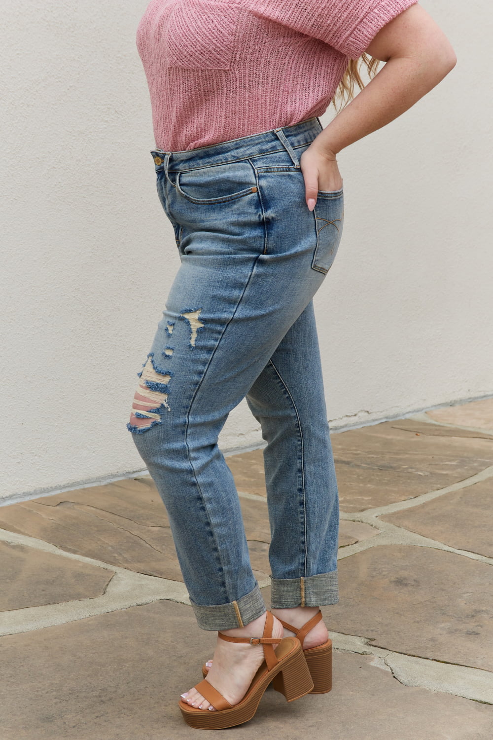Macy Full Size Mid Rise Boyfriend Jeans