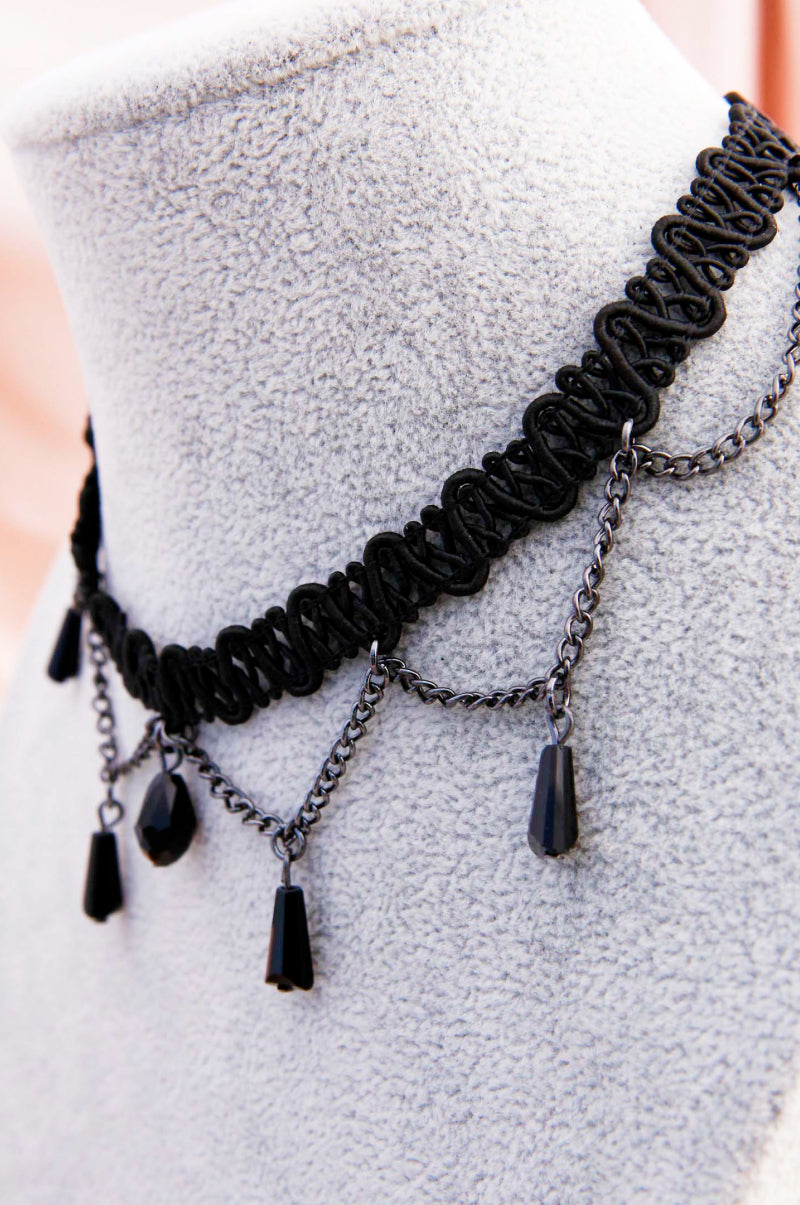 Beaded Chain Crochet Choker