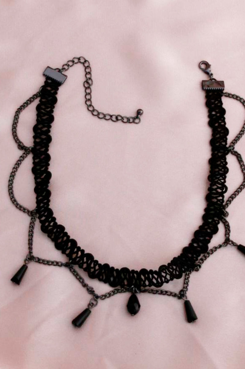 Beaded Chain Crochet Choker