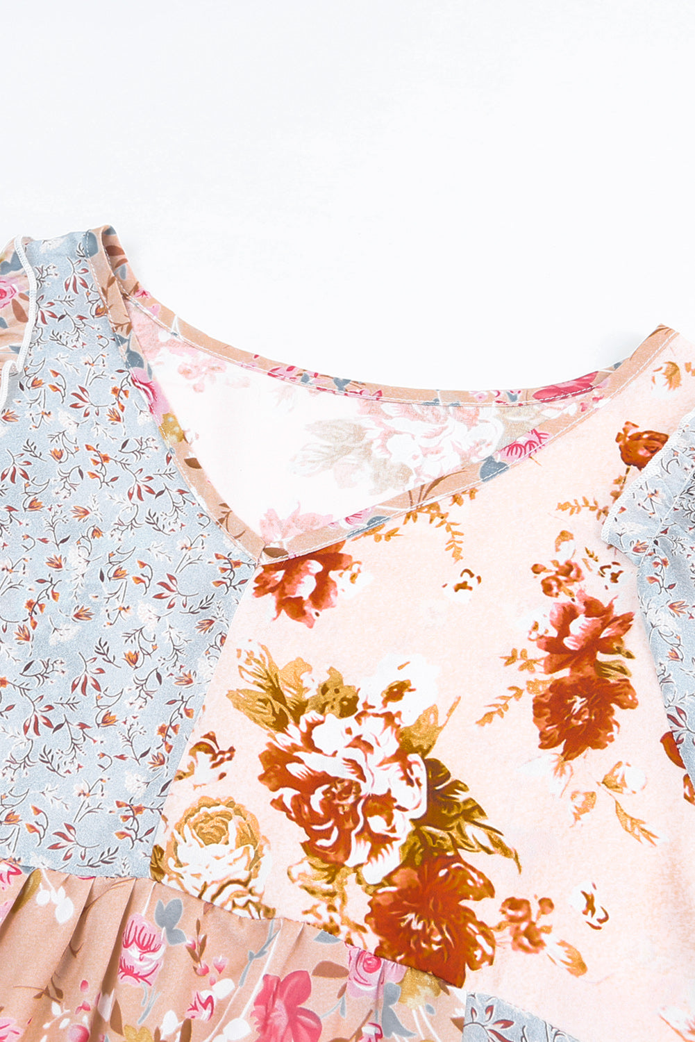Floral V-Neck Babydoll Blouse
