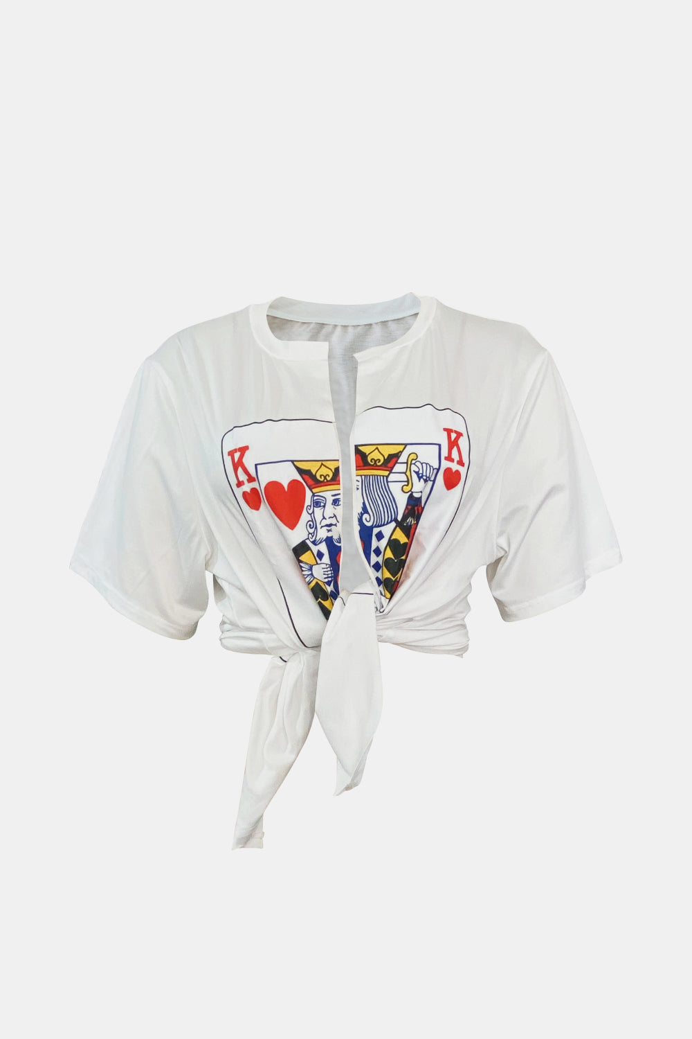 Graphic Tie-Front Cropped Top