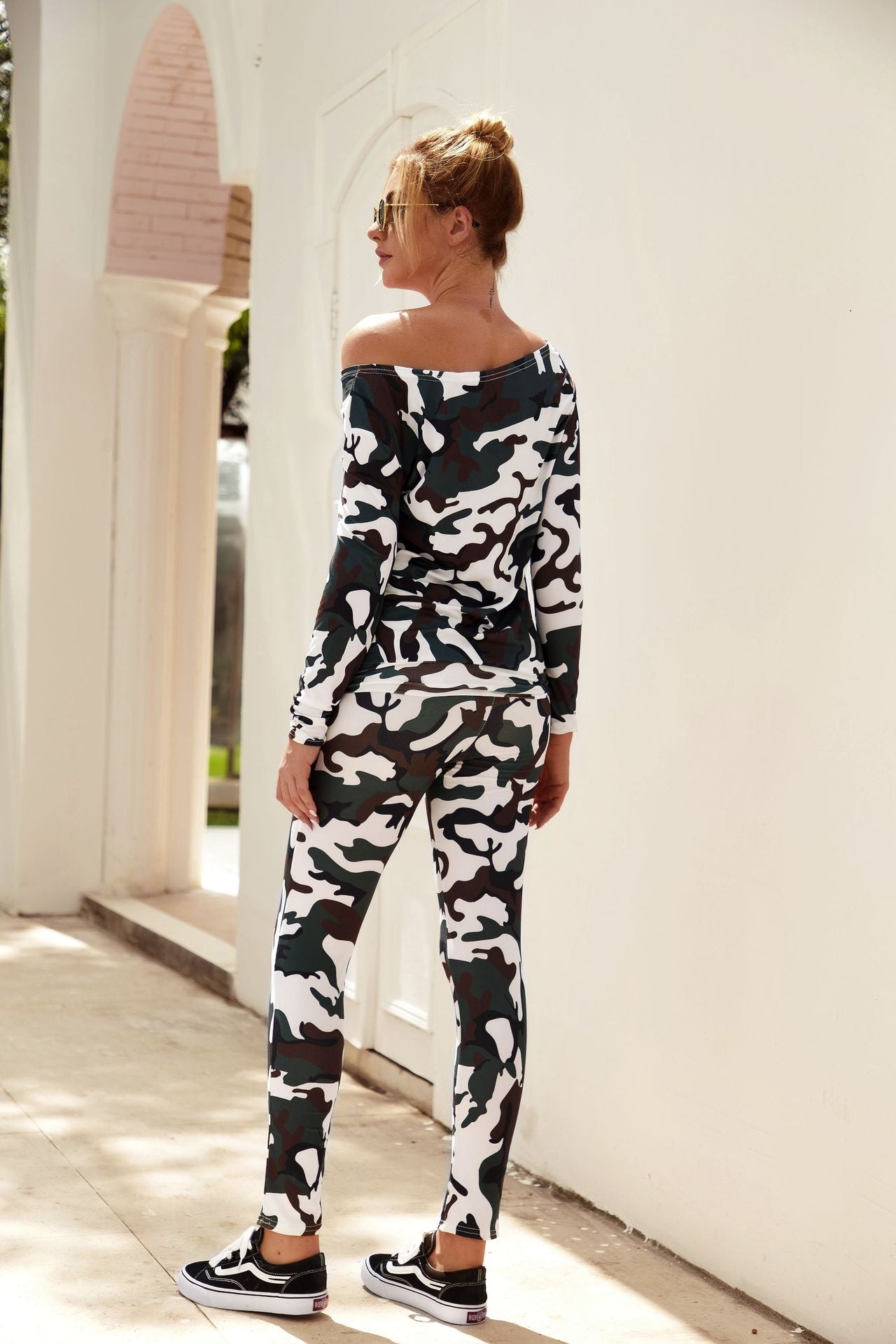 Animal Print Boat Neck Set