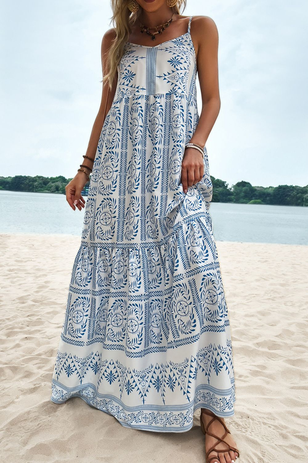 Bohemian Spaghetti Strap Maxi Dress Anchor Blue Jeans Bohemian Spaghetti Strap Maxi Dress Anchor Blue Jeans