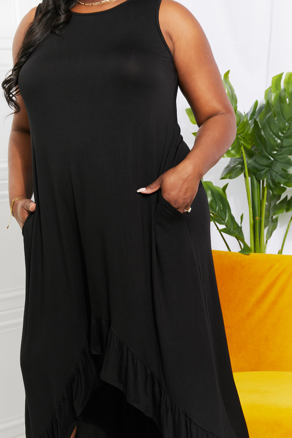 Heimish So Tempting Full Size High-Low Ruffled Maxi Dress