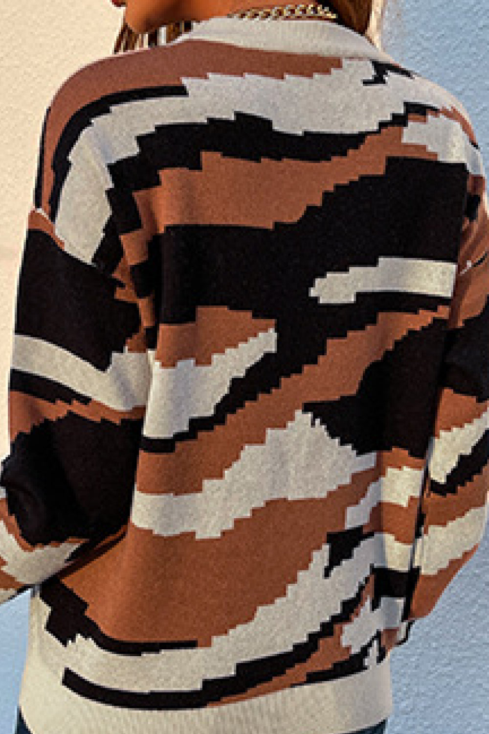 Pixelated Camouflage Print Sweater