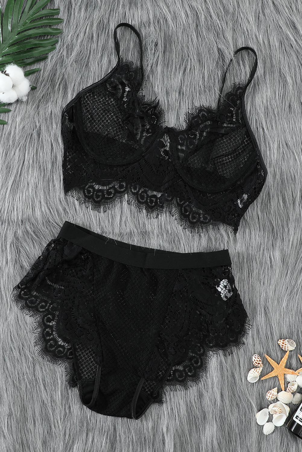 Eyelash Lace Bra Set