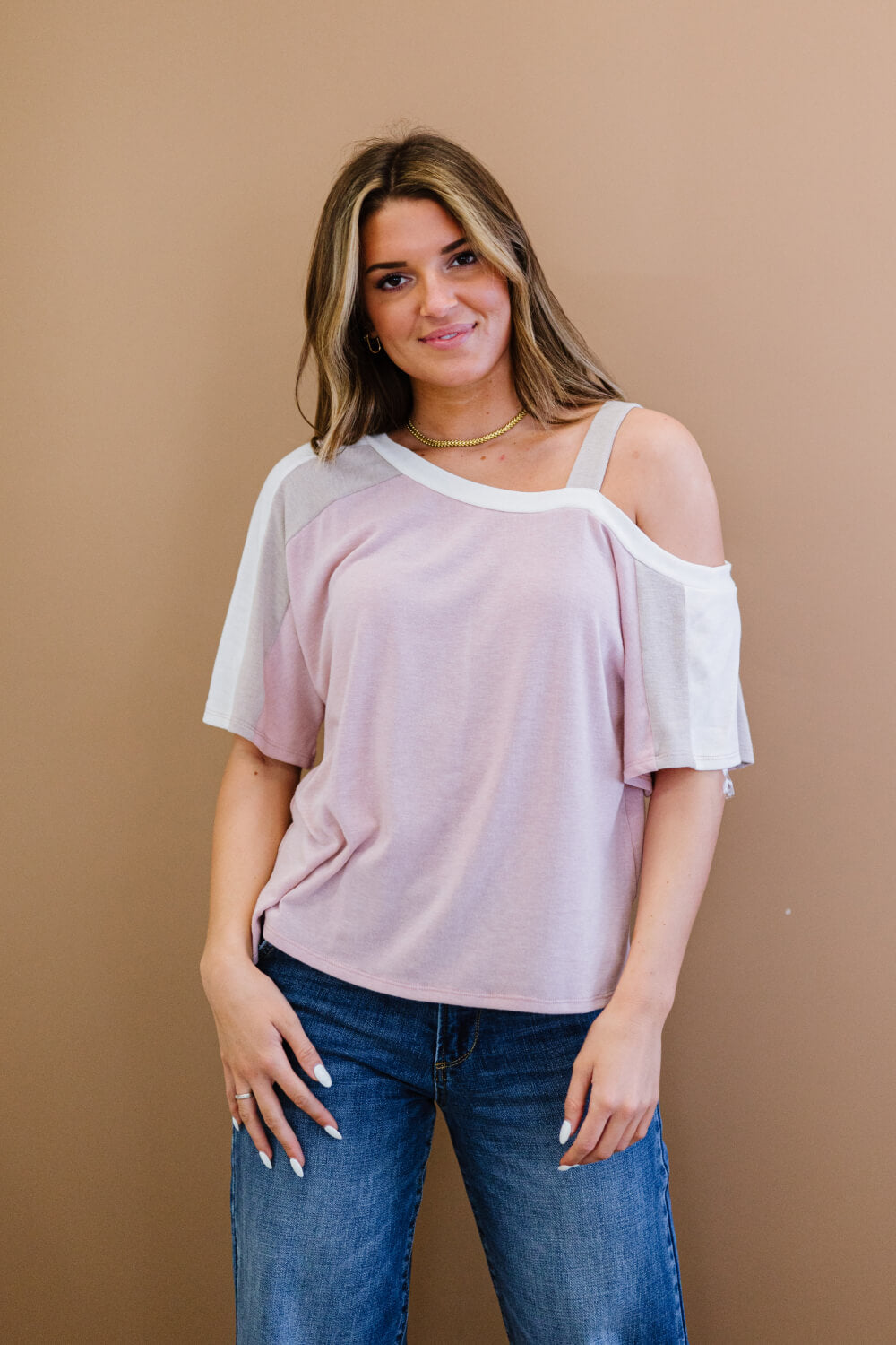 Andree by Unit Something Simple Full Size Run Cold Shoulder Tee