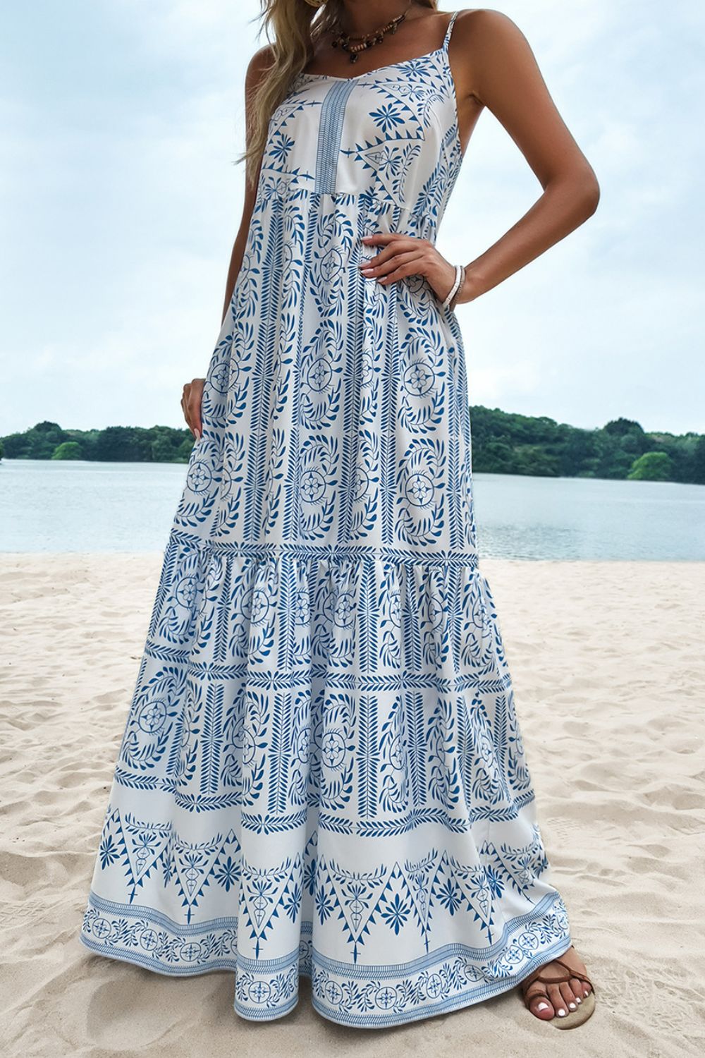 Bohemian Spaghetti Strap Maxi Dress