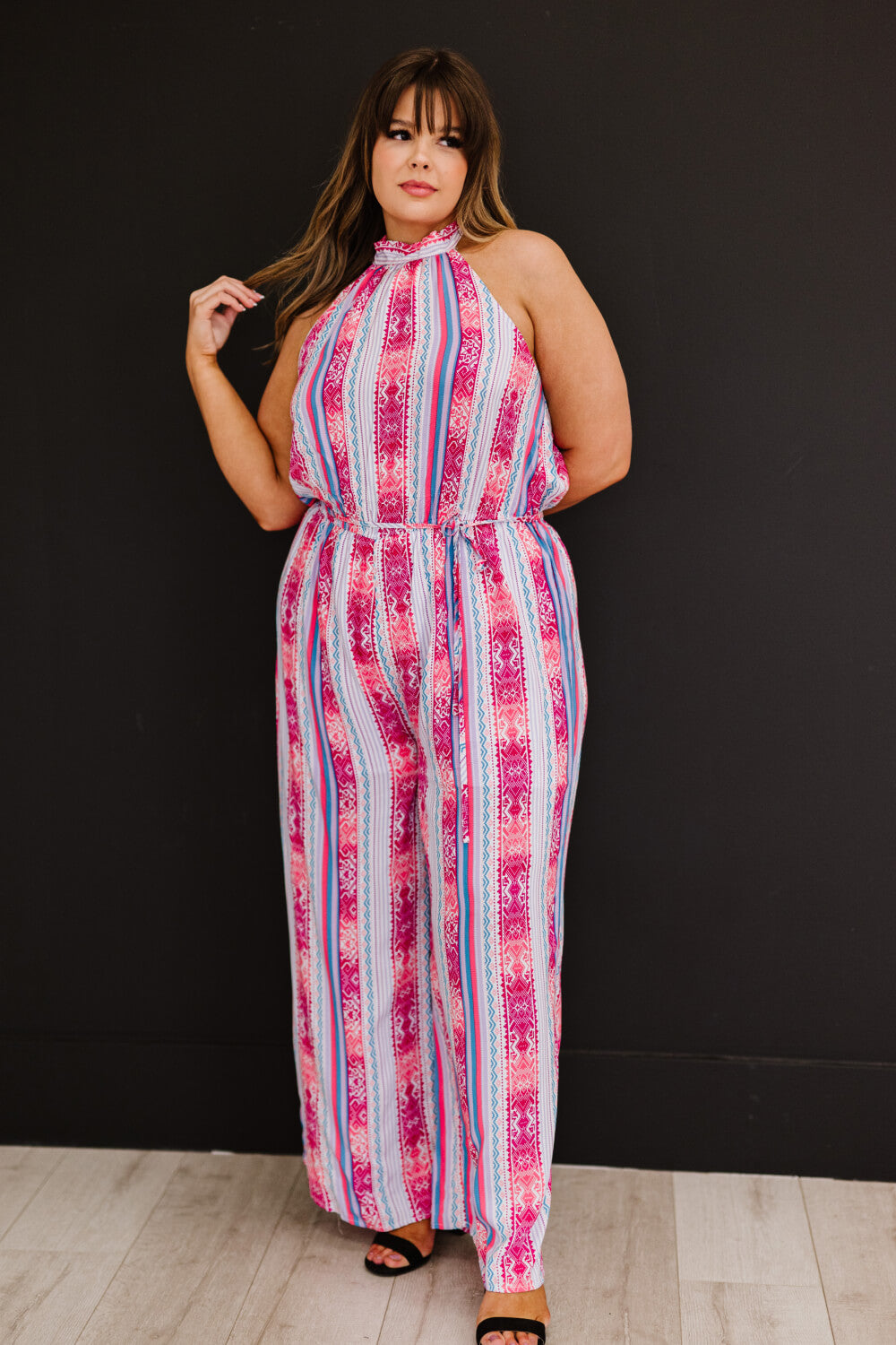 Andree by Unit You Do You Full Size Run Printed Jumpsuit