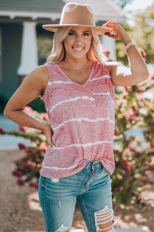 Tie-Dye Stripes Tank Top