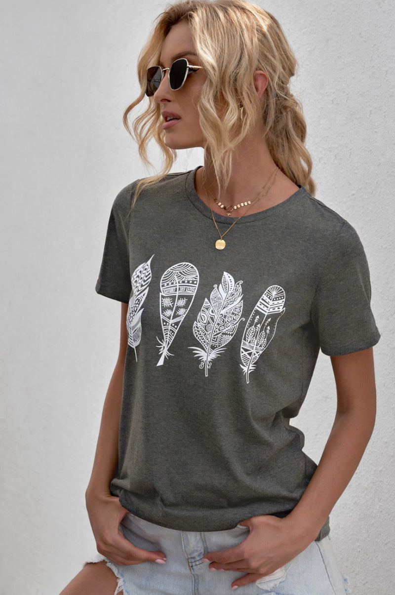 Geometric Feather T-shirt