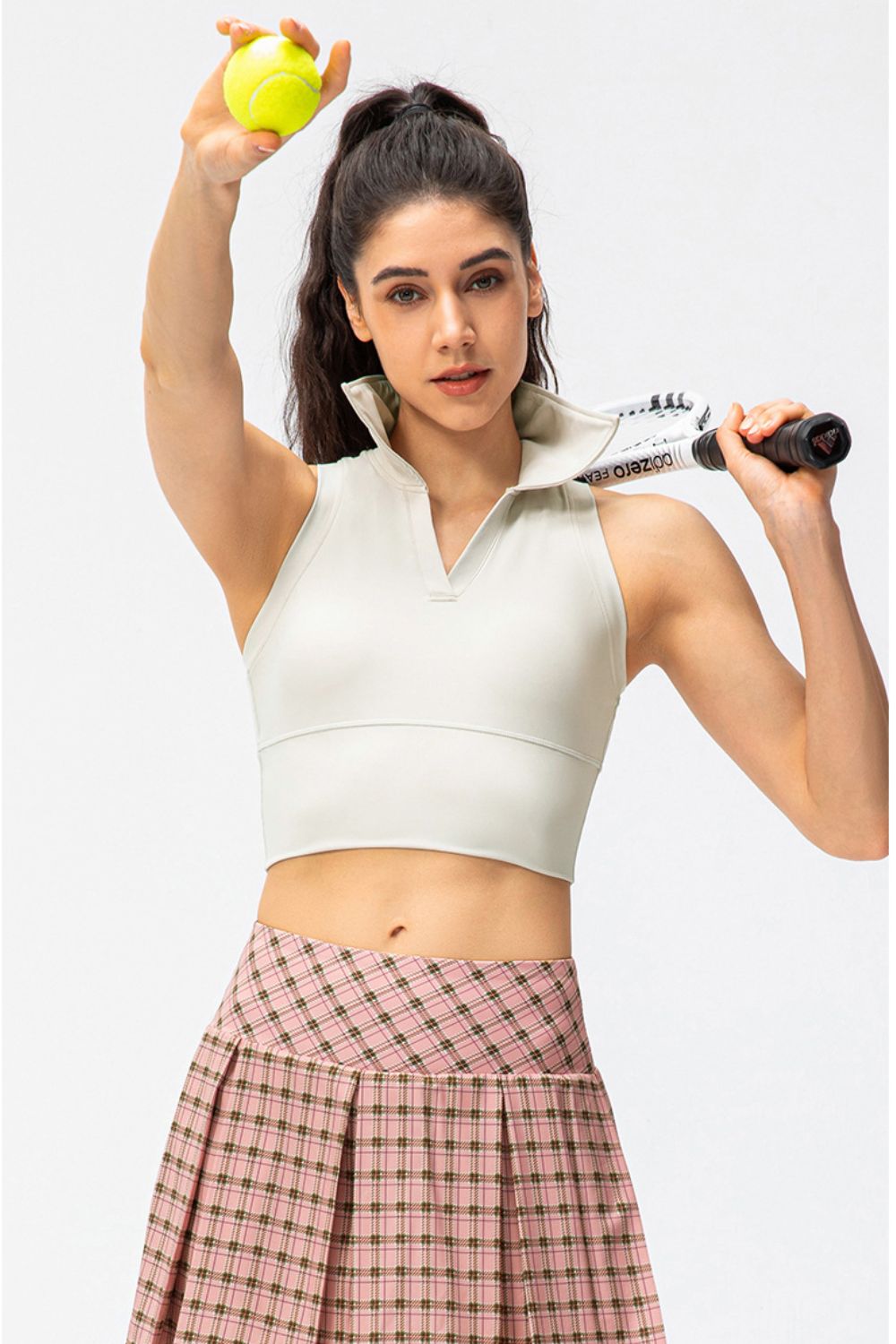 Cropped Collared Yoga Tank