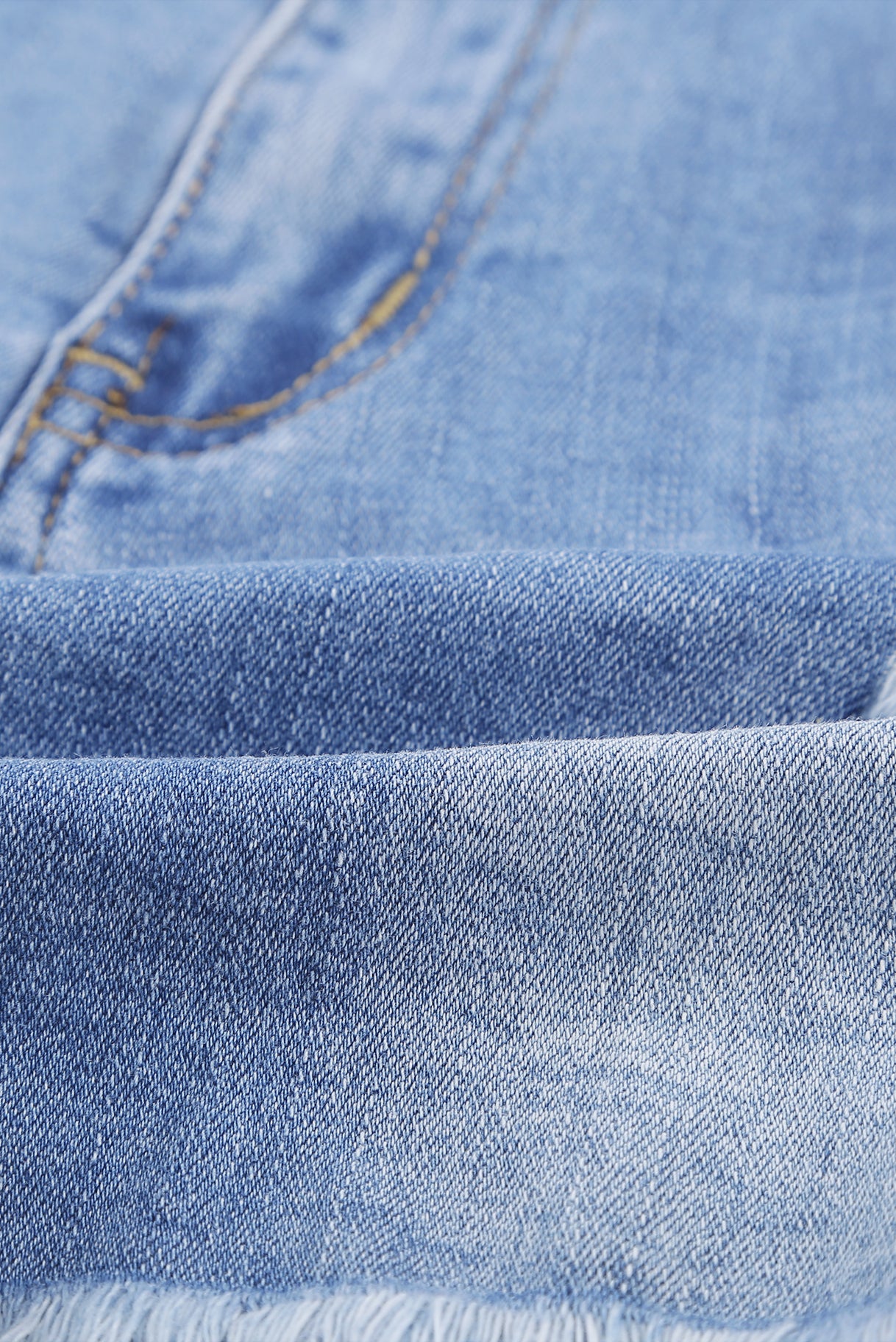 Frayed Hem Denim Shorts - Anchor Blue Jeans