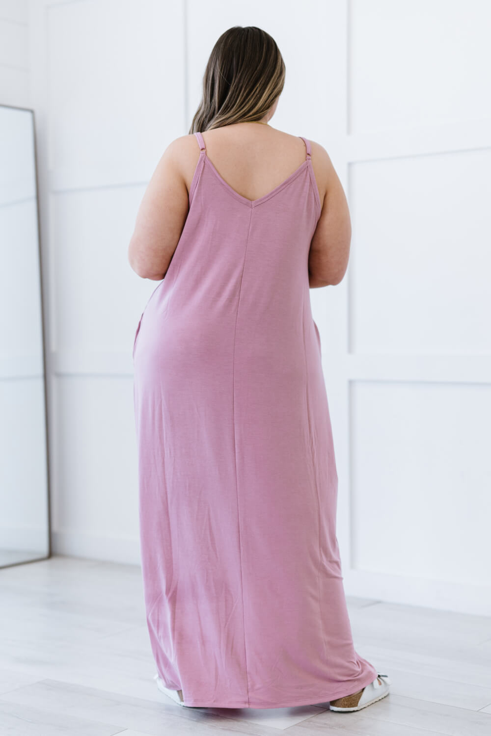 Zenana Beach Vibes Full Size Cami Maxi Dress in Light Rose