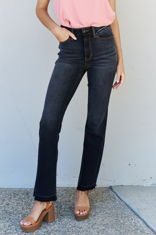 Amber Full Size High Waist Slim Bootcut Jeans
