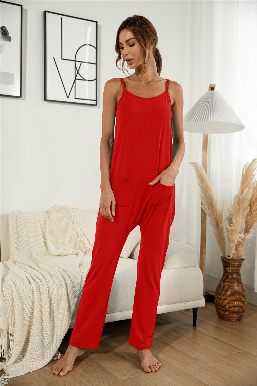 Patch Pocket Cami Jumpsuit