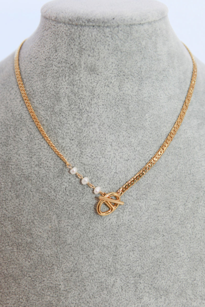 Gold Chain with Pearl Necklace