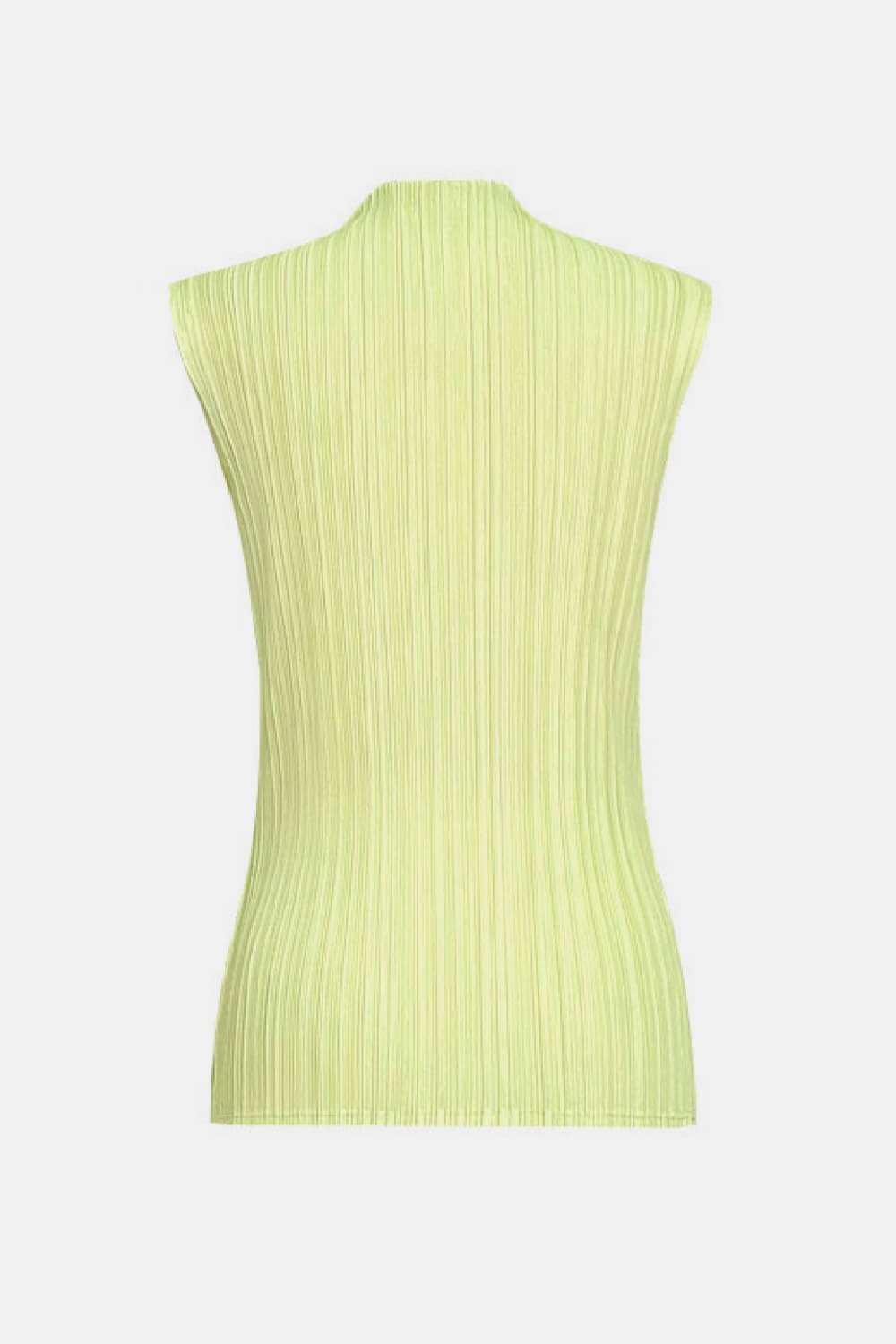 Accordion Pleated Mock Neck Sleeveless Top