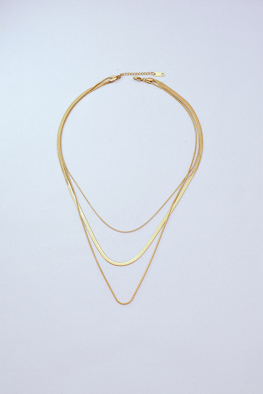 Adoration Triple-Layered Snake Chain Necklace