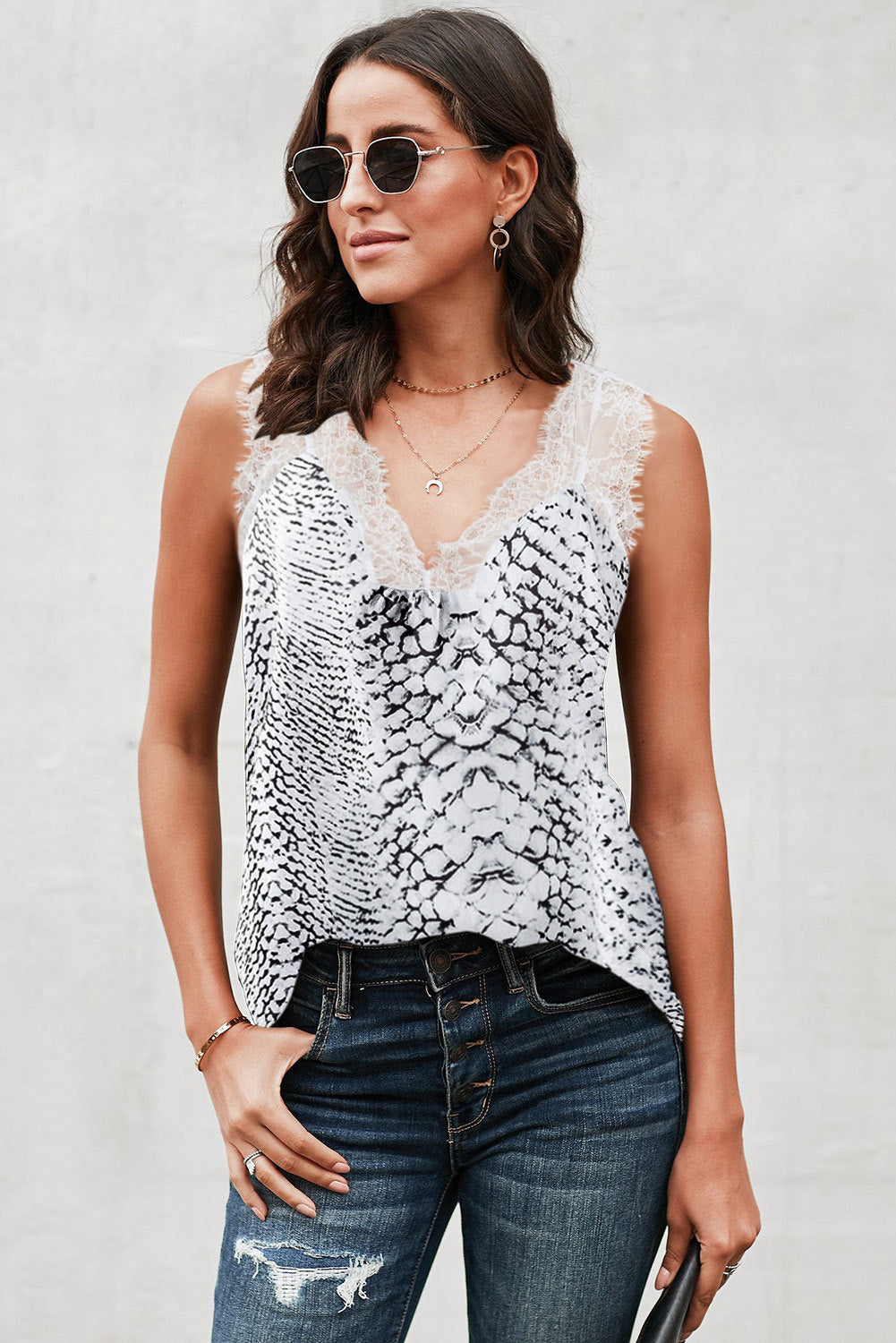 Contrast Lace Tank