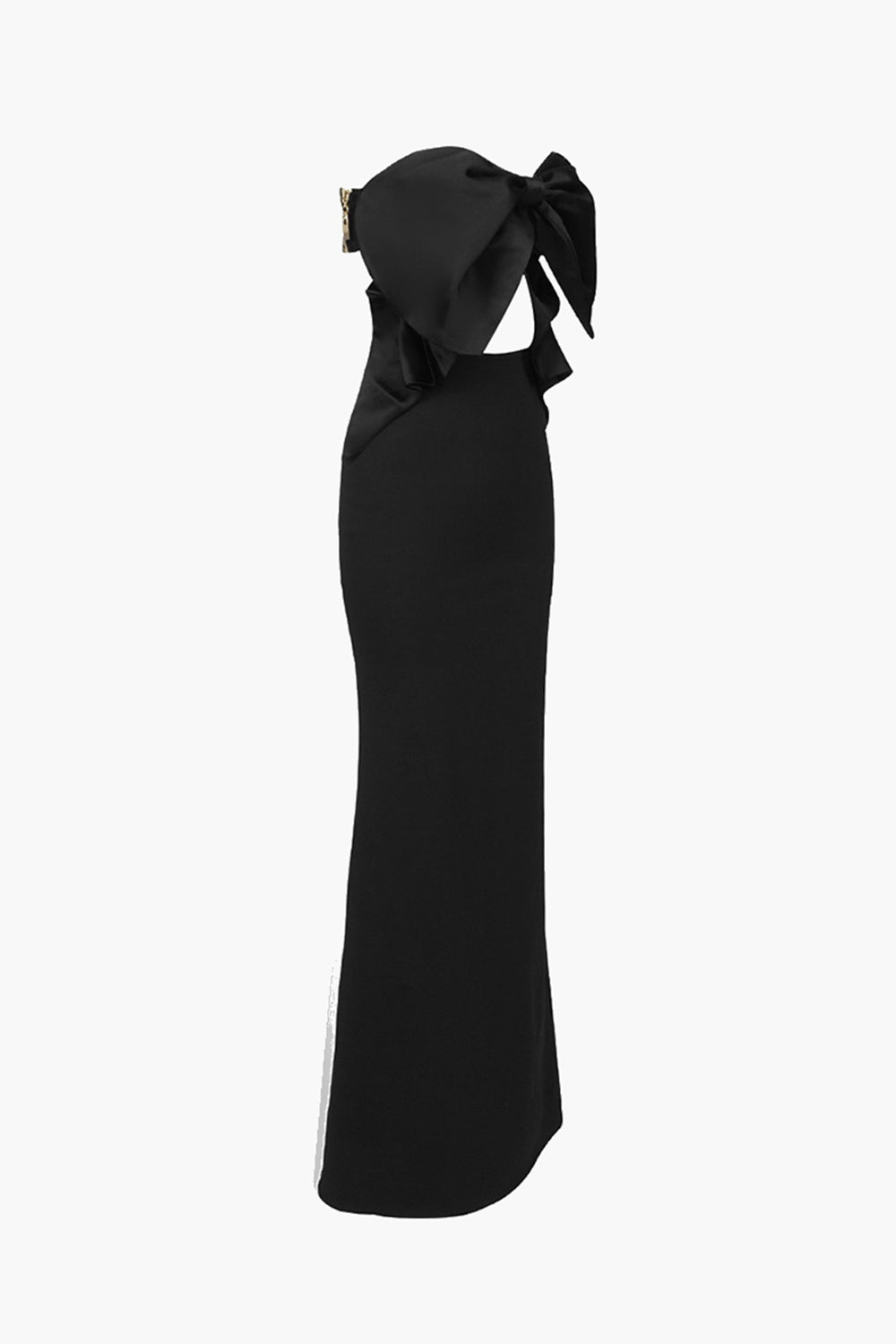 Two-Tone Strapless Cutout Bow Detail Dress