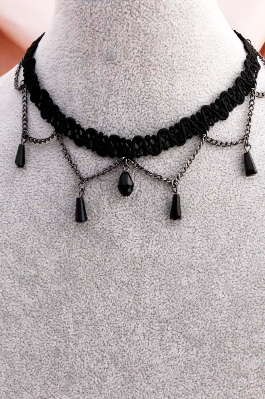 Beaded Chain Crochet Choker