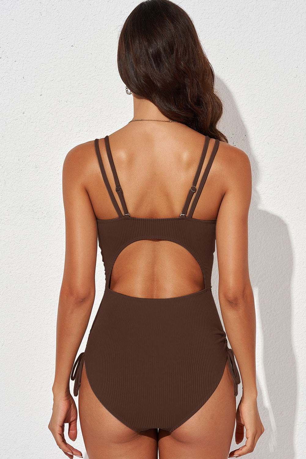 Tied Cutout Plunge One-Piece Swimsuit