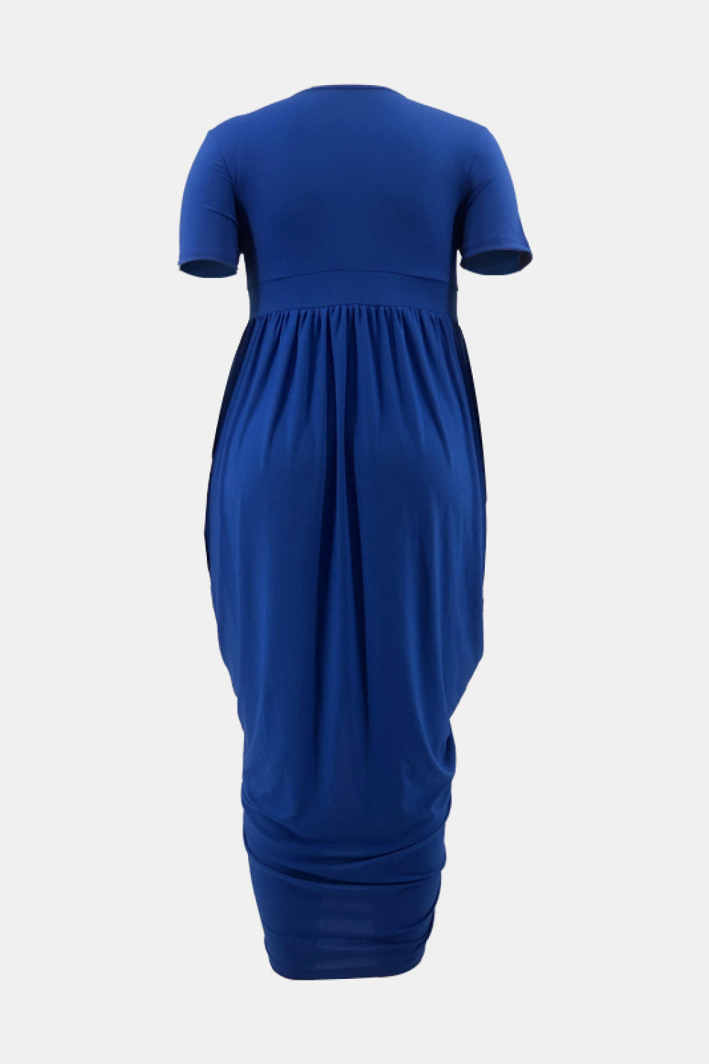 Plus Size Pleated Detail Surplice Midi Dress