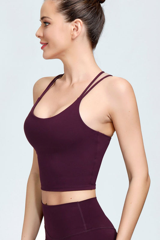 Double Strap Longline Sports Bra with Removable Padding