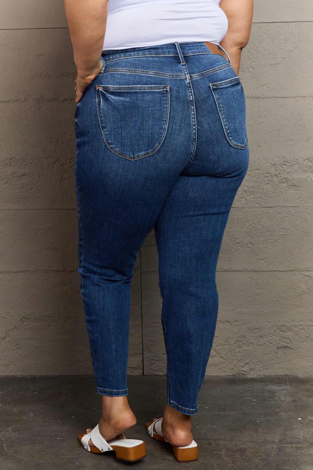 Taylor Full Size High Waist Shield Back Pocket Slim Fit Jeans