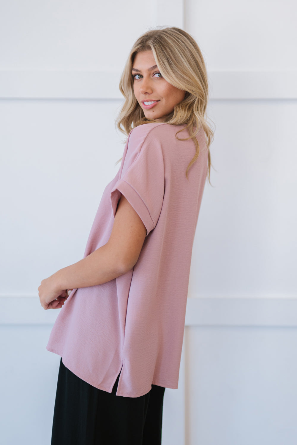 Mittoshop Brooklyn Bridge Airflow Dolman Sleeve Top in Rose Wood